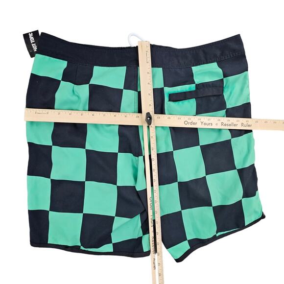 Hot Topic Swim Trunks Demon Slayer Mens Board Short XL Check Black Green NWT - Picture 3 of 10